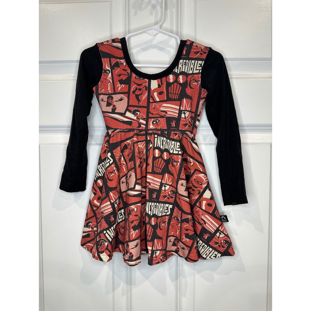 Rags Disney Pixar The Incredibles Girls Dress Size 2T Long Sleeve